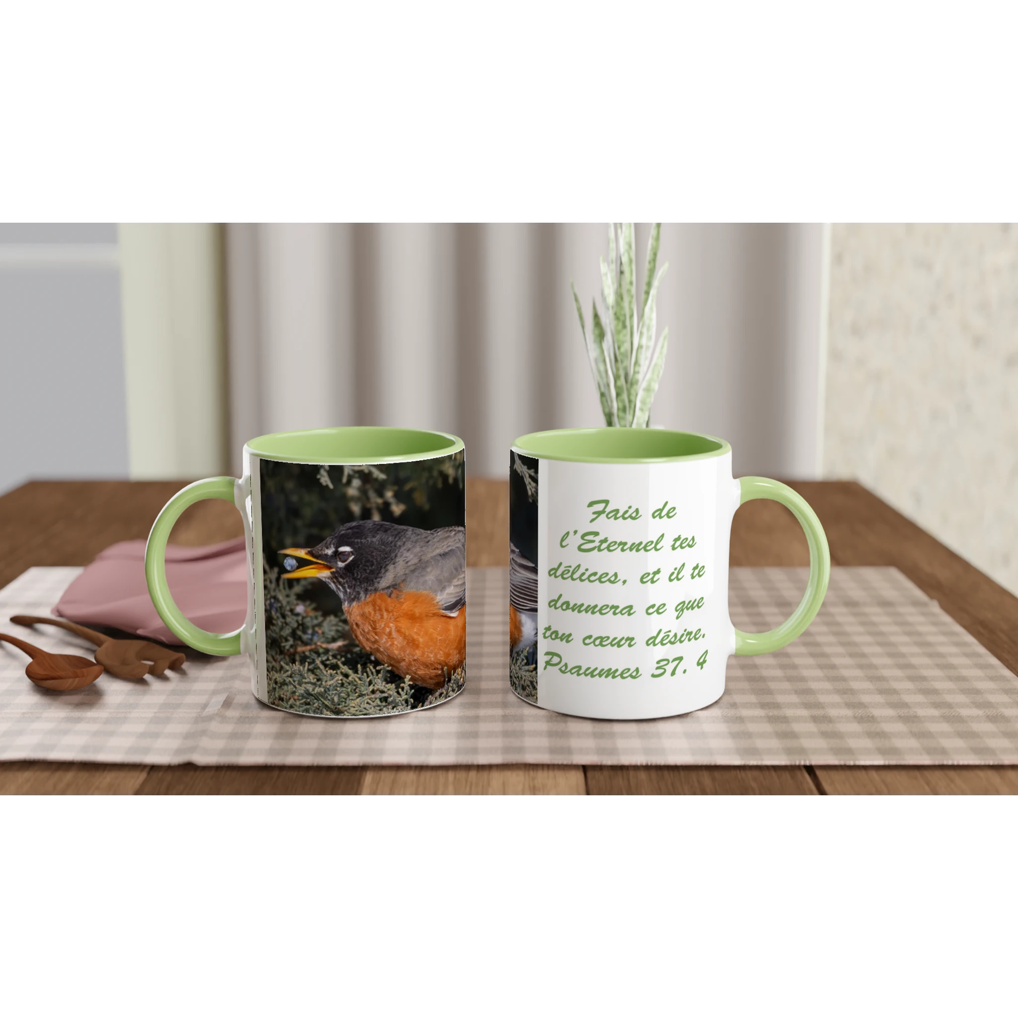 Tasse-merle-d-amerique-montage-Ps-37-4-verte